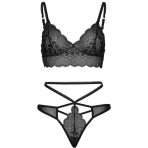 LEG AVENUE - SET 2 PIEZAS CON TANGA DOBLE TIRANTA M/L NEGRO - imagine 4