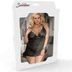 SUBBLIME - QUEEN PLUS DRESS-TOP AND THONG SET BLACK - imagine 4