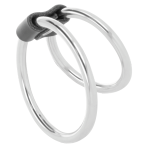 DARKNESS - DOUBLE METAL PENIS RING - imagine 2