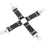 DARKNESS - LEATHER HANDCUFFS FOR FOOT AND HANDS BLACK - imagine 4