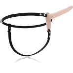FETISH SUBMISSIVE HARNESS - FLESH SILICONE VIBRATOR 15 CM - imagine 3