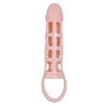 BAILE - PENIS EXTENDER COVER WITH VIBRATION AND NATURAL STRAP 13.5 CM - imagine 5