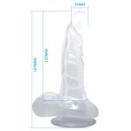 BAILE - REALISTIC DILDO WITH SUCTION CUP AND TESTICLES 16.7 CM TRANSPARENT - imagine 5