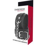 DARKNESS - BLACK TEXTURED LEATHER HANDCUFFS - imagine 5