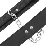 DARKNESS - BLACK TEXTURED LEATHER HANDCUFFS - imagine 3