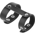 DARKNESS - LEATHER ADJUSTABLE PENIS AND TESTICLE RING - imagine 3