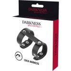 DARKNESS - LEATHER ADJUSTABLE PENIS AND TESTICLE RING - imagine 5