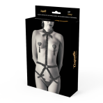 COQUETTE CHIC DESIRE - ELASTIC HARNESS SET AND NIPPLE COVERS BLACK - imagine 4