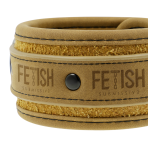 FETISH SUBMISSIVE ORIGEN - VEGAN LEATHER ANKLE CUFFS WITH NEOPRENE LINING - imagine 3